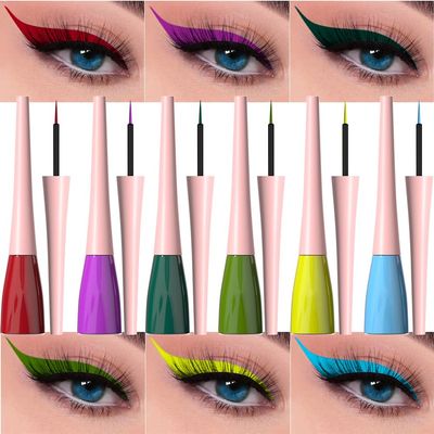 evpct 6Pcs Dark Red Purple Dark Green Light Green Sky Blue Liquid Eyeliner Set Waterproof Eye Liners for Women, Eyes Wing Colored delineador de ojos a prueba de agua contra el agua blanco para ojos