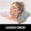 GORILLA GRIP Bath Pillow for Tub, Improved Suction Cups, Luxury Bathtub Pillows, Headrest for Neck and Back Support, Relaxing Home Spa, Hot Tubs and Bathroom Essentials, Gifts for Women, 2 Panel Gray view 3