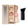 Geller's Greatest Lift-n-Glow Palette - Tahitian Glow, Pink Grapefruit, Toasted Coconut + Retractable Angled Kabuki Brush view 1