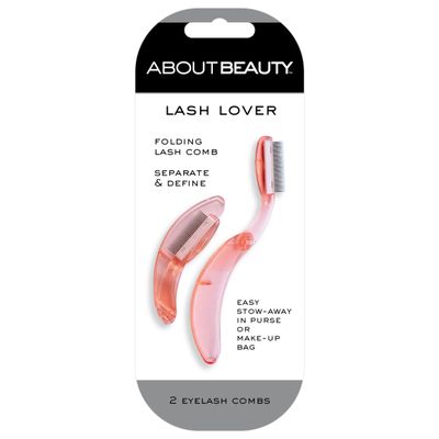 About Beauty Lash Lover Folding Eyelash Comb - 2 Count, Lift, Separate & Define Eyelashes, Prevent Mascara from Clumping, Professional Quality Stainless Steel