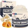 Beef Tallow Cream  All Natural Grass Fed Beef Tallow and Honey All Purpose Balm  Moisturizing Face and Body Lotion for Eczema, Cracked, Dry, Itchy, Irritated Skin  Skin Repair Skincare Made in USA view 1