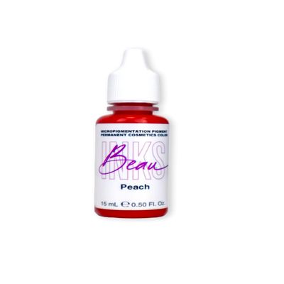 Beau Inks Professional Lip Pigment for Permanent Makeup (15ml) - Peach Permanent Lip Stain - Warm, Neutral Permanent Lipstick Pigment for Lip Tattoo or Liner - PMU Supplies for Stunning Lip Makeup