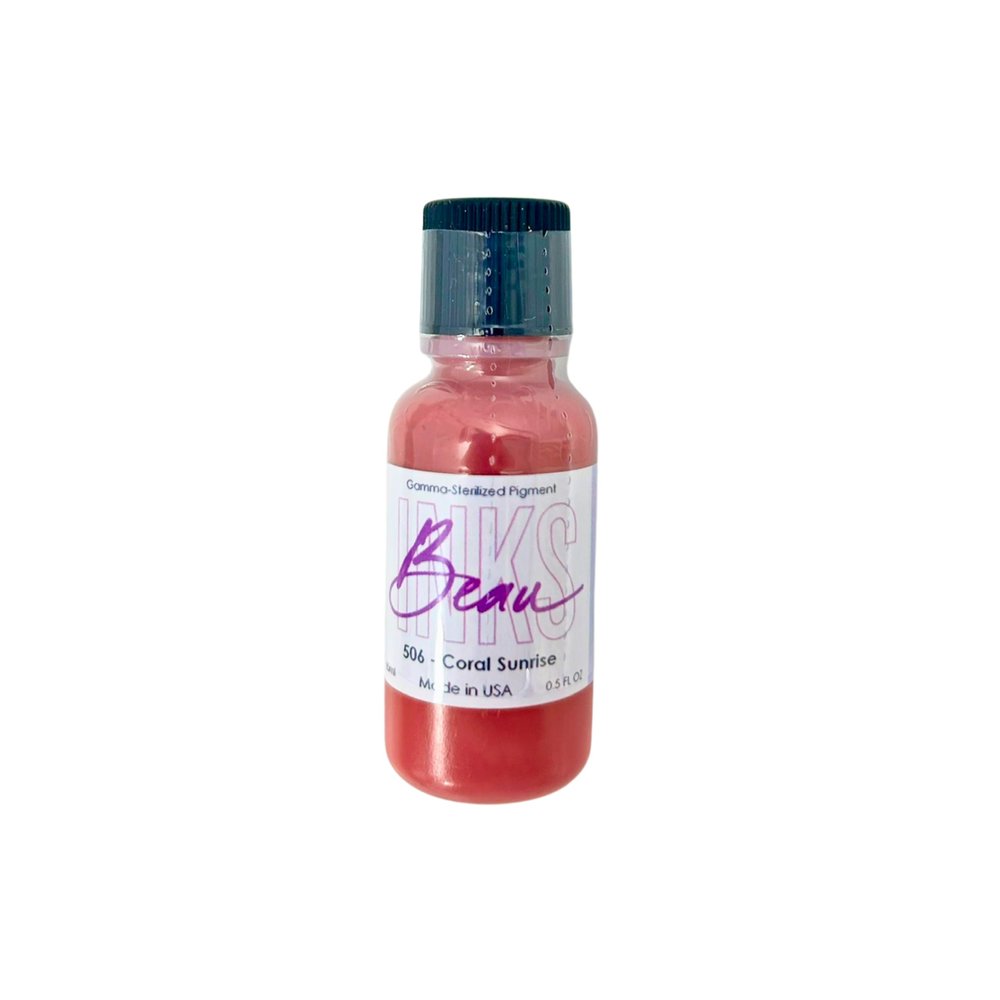 Professional Lip Pigment for Permanent Makeup (15ml) - Coral Sunrise Permanent Lip Stain - Earthy Pink Permanent Lipstick Pigment for Lip Tattoo or Liner - PMU Supplies for Stunning Lip Makeup