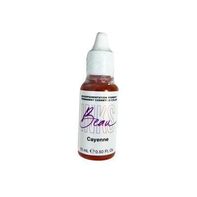 Beau Inks Professional Lip Pigment for Permanent Makeup (15ml) - Cayenne Permanent Lip Stain - Intense, Deep Permanent Lipstick Pigment for Lip Tattoo or Liner - PMU Supplies for Stunning Lip Makeup