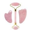 DNSBOND Face Roller Gua Sha Gouache Scraper Natural Amethyst Rose Jade Stones Roller and Guasha Set Facial Lift Skin Care Tools, Type 1 view 1