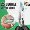 2026 Toenail Clippers for Thick Toenails for Seniors, Angled Head Large Toe Nail Clippers for Men with Wide Jaw Opening, Sharp Heavy Duty Fingernail Clipper Cutter with Catcher Long Handle view 2