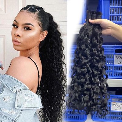 16inch Human Braiding Hair 1 Bundle 100g Water Wave Bulk Human Hair for Braiding No Weft Wet&Wavy Braiding Hair Bulk Curly Human Hair for Boho Braids 100g,1b Color