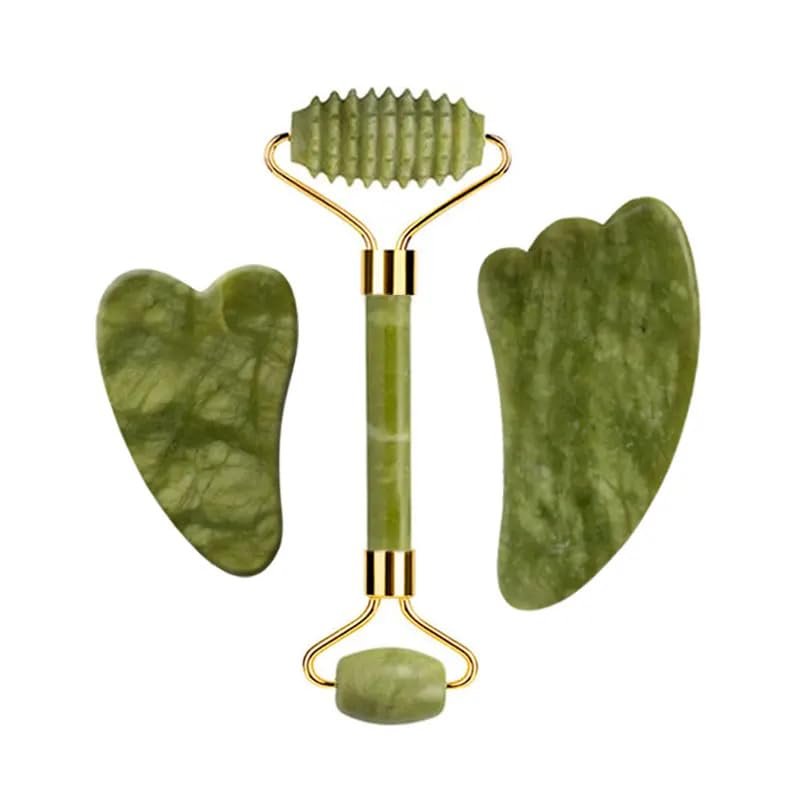 Facial Jade Roller Set for Face Guasha Stone Gouache Scraper Beauty Thin Face Lift Anti Wrinkle Care Tools,Type 01