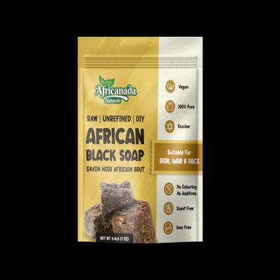Africanada Naturals Raw Unrefined African Black Soap | Bulk 4.4 LB, 70 Oz | Natural | For DIY Face, Body, Hands | 100% Pure | Organic from Africa | Resealable Bag | 4.4 LB (7 oz)