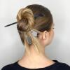 4 PCS Carved Wooden Decorative Hair Accessories - Elegant Bamboo-Shaped Bun Pins, Chopsticks, and Clips for Women view 2