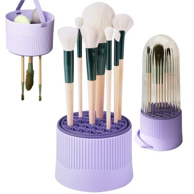 Makeup Brush Holder, 3 in 1 Silicone Makeup Brush Cleaning and Storage Tool for Makeup Brushes, Sponges, Powder Puffs for Storage & Air Dry