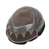 Toupee For Men Hair System French Lace Men Toupee European Human Hairpiece Finemono Hair Replacement For Men (#210 2# DARKEST BROWN WITH 10% SYNTHETIC GREY, 8x10''-120% Medium Light to Medium Density) view 3
