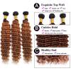Ombre Brown Human Hair Bundles 24 26 28 Inch Deep Wave T1B/30 Bundles Human Hair Brown11A Brazilian Virgin Quick Weave Hair for Black Women view 2