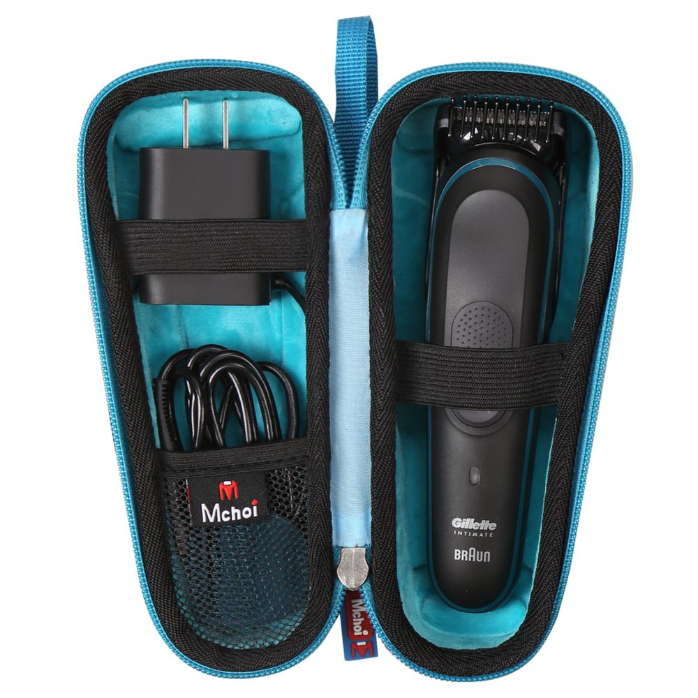 Mchoi Hard Case Suitable for Gillette Intimate Mens Manscape Pubic Hair Trimmer, Waterproof Shockproof Manscaping Body Groomer Protective Case, Case Only, Black