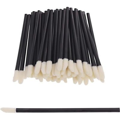 50Pcs Black Disposable Lip Brushes Lipstick Wands Lip Gloss Applicator Brush Makeup Tool Make Up Applicators Perfect Beauty Cosmetic Kits Mascara Wand Set Lash Spoolies for Eyelash Extensions Tools