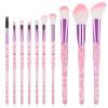 10 PCS Glitter Crystal Makeup Brush Set Cute Makeup Brushes Bling Professional Concealer Eye Shadow Eyeliner Blush Lip Blending Synthetic Brushes Tools Kit Face Cosmetics Blending Brushes for Women view 1