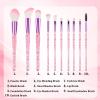 10 PCS Glitter Crystal Makeup Brush Set Cute Makeup Brushes Bling Professional Concealer Eye Shadow Eyeliner Blush Lip Blending Synthetic Brushes Tools Kit Face Cosmetics Blending Brushes for Women view 3