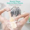 2Pack Back Scrubber for Shower Loofah with Long Handle, Shower Brush for Body, 17 Loofah on a Stick for Men Women Bathing Accessories, Scrubber Sponge for Exfoliating Bath Brushes (Beige & Green) view 3