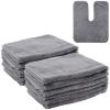 DIMEGON 12 PCS U-Shaped Facial Towels, Split Design, Soft Esthetician Towel, Coral Fleece Face Cloth for Beauty Salons, Skin Care, SPA Centers, Gray view 1