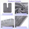 DIMEGON 12 PCS U-Shaped Facial Towels, Split Design, Soft Esthetician Towel, Coral Fleece Face Cloth for Beauty Salons, Skin Care, SPA Centers, Gray view 3