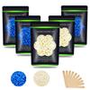 Auperwel Wax Beads for Hair Removal 1.1 lb (17.6 oz), Hard Wax Waxing Beads Kit for Sensitive Skin Brazilian, Face, Bikini, Eyebrow, Legs, Painless for Women Men, 5 packs with 10 Sticks view 1