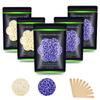 Auperwel Wax Beads for Hair Removal 1.1 lb (17.6 oz), Hard Wax Waxing Beads Kit for Sensitive Skin Brazilian, Face, Bikini, Eyebrow, Legs, Painless for Women Men, 5 packs with 10 Sticks view 1