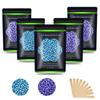 Auperwel Wax Beads for Hair Removal 1.1 lb (17.6 oz), Hard Wax Waxing Beads Kit for Sensitive Skin Brazilian, Face, Bikini, Eyebrow, Legs, Painless for Women Men, 5 packs with 10 Sticks view 1