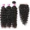 Deep Wave Peruvian Hair Fashional Natural for Woman Hair Extension Ponytail (Black,13x4 deep frontal 12inch) view 3