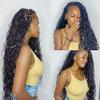 WAIW HAIR Crochet Boho Locs Brading Hair with Body Wave Human Hair Pre_Looped Goddess Dreadlocks Hair Extensions for Black Women Natural Color 22inch 24 Strands(1 Pack) view 2