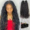 WAIW HAIR Crochet Boho Locs Brading Hair with Body Wave Human Hair Pre_Looped Goddess Dreadlocks Hair Extensions for Black Women Natural Color 22inch 24 Strands(1 Pack) view 3