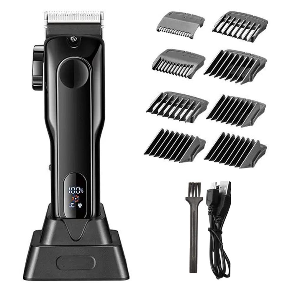 toothgeneric Hair Cutting Tool, USB Charging Base Digital Display Hair Trimmer Adjustable Powder Metallurgy Tool Head Hair Clipper