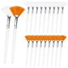 20 Pieces Fan Brushes Facial Applicator Brush Soft Makeup Mask Acid Applicator Brush Esthetician Cosmetic Brush for Mud Cream, Makeup Peel (White and Yellow) view 1