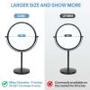 Large Size Tabletop Makeup Mirror with Magnification, 9-Inch Double-Sided 360 Swivel Free Standing Vanity Mirror, 1X/10X Magnifying Mirror with Stand for Bathroom & Bedroom, Matte Black, No Light view 2