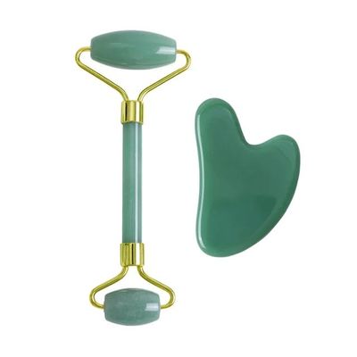 DNSBOND Face Roller Gua Sha Gouache Scraper Natural Amethyst Rose Jade Stones Roller and Guasha Set Facial Lift Skin Care Tools, Type 11