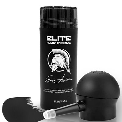 Elite Hair Fibers - ALL NATURAL - Instantly Increase Hair Density - For Men and Women - 27.5g with Applicator and Hairline Comb (Light Brown)