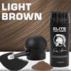 Elite Hair Fibers - ALL NATURAL - Instantly Increase Hair Density - For Men and Women - 27.5g with Applicator and Hairline Comb (Light Brown) view 2