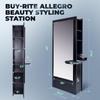 Buy-Rite Allegro Hair Styling Station, Black Salon Cabinet with Full-Length Mirror, Slide-Out Appliance Organizer, Quick-Access Tool Holder, 9 Storage Compartments, OD-1903B-BLK view 2