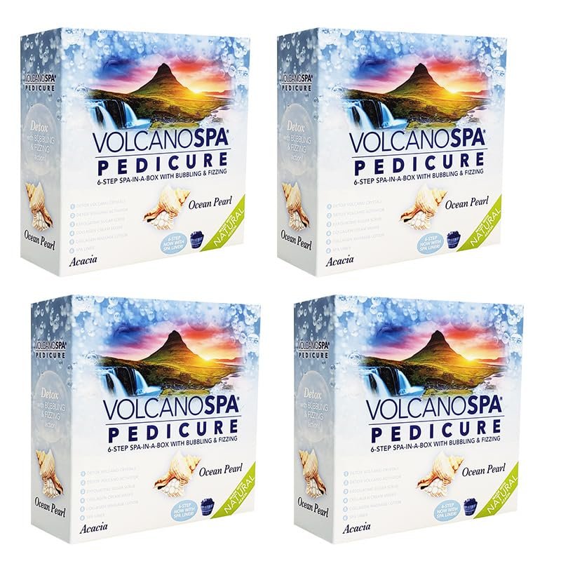 La Palm Volcano Spa Bubbling + Fizzing Organic 6-Step Treatment Ocean Pearl (4 packs), Blue