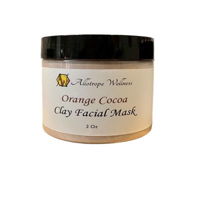 Allotrope Wellness Orange Cocoa Clay Facial Mask Concentrate, Natural Ingredients, Skin Brightening Mask