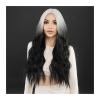 YUXING1205 Human Hair Wig Daily Party Synthetic Natural Middle Part Curly Wig Lolita Heat Resistant Ombre Black White Wavy Hair Wig for Women Cosplay Wigs (Color : MW9063-1, Size : Follow us - 2USD) view 4