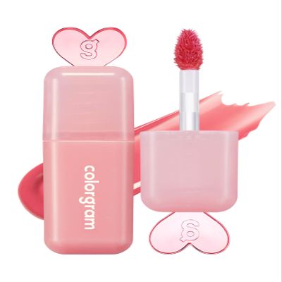 COLORGRAM Juicy Drop Tint 03 Litchi Luster | Juicy Lip Gloss, Glowing Lip Stain with Fruity Colors, Buildable & Blendable, Highly Pigmented