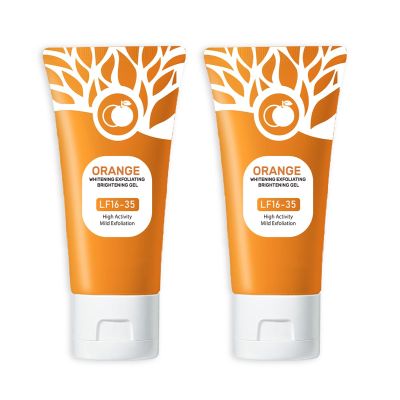 Ezyuanchly Orange Exfoliating Gel, Moisturizer Face Body Scrub Gel,Deep Cleansing Moisturizing Facial Exfoliator,Natural Orange Peeling Gel Face Scrub (2PCS)