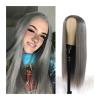 YUXING1205 Human Hair Wig Straight Light Blue Wig with Middle Part High Temperature Fiber for Women Party Show Blue Synthetic Lace Wigs Long Silk Wigs (Color : 4) view 1