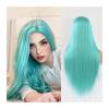 YUXING1205 Human Hair Wig Straight Light Blue Wig with Middle Part High Temperature Fiber for Women Party Show Blue Synthetic Lace Wigs Long Silk Wigs (Color : 4) view 2