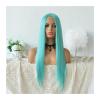 YUXING1205 Human Hair Wig Straight Light Blue Wig with Middle Part High Temperature Fiber for Women Party Show Blue Synthetic Lace Wigs Long Silk Wigs (Color : 4) view 3