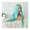 YUXING1205 Human Hair Wig Straight Light Blue Wig with Middle Part High Temperature Fiber for Women Party Show Blue Synthetic Lace Wigs Long Silk Wigs (Color : 4) view 4