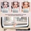 15''X11'' Large Capacity Makeup Bag with LED Mirror, Professional Makeup Case Organizer with 3 Color Light Adjustable Brightness, Travel Make up Cosmetic Case with Detachable Dividers & Shoulder Strap view 2