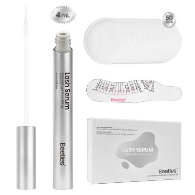 Beetles Eyelash Growth Serum 4ml Eyebrow Growth Serum with Gentle Advanced Formula to Boost Longer Fuller Thicker Looking Lashes Eyelash Enhancing Gift for Women