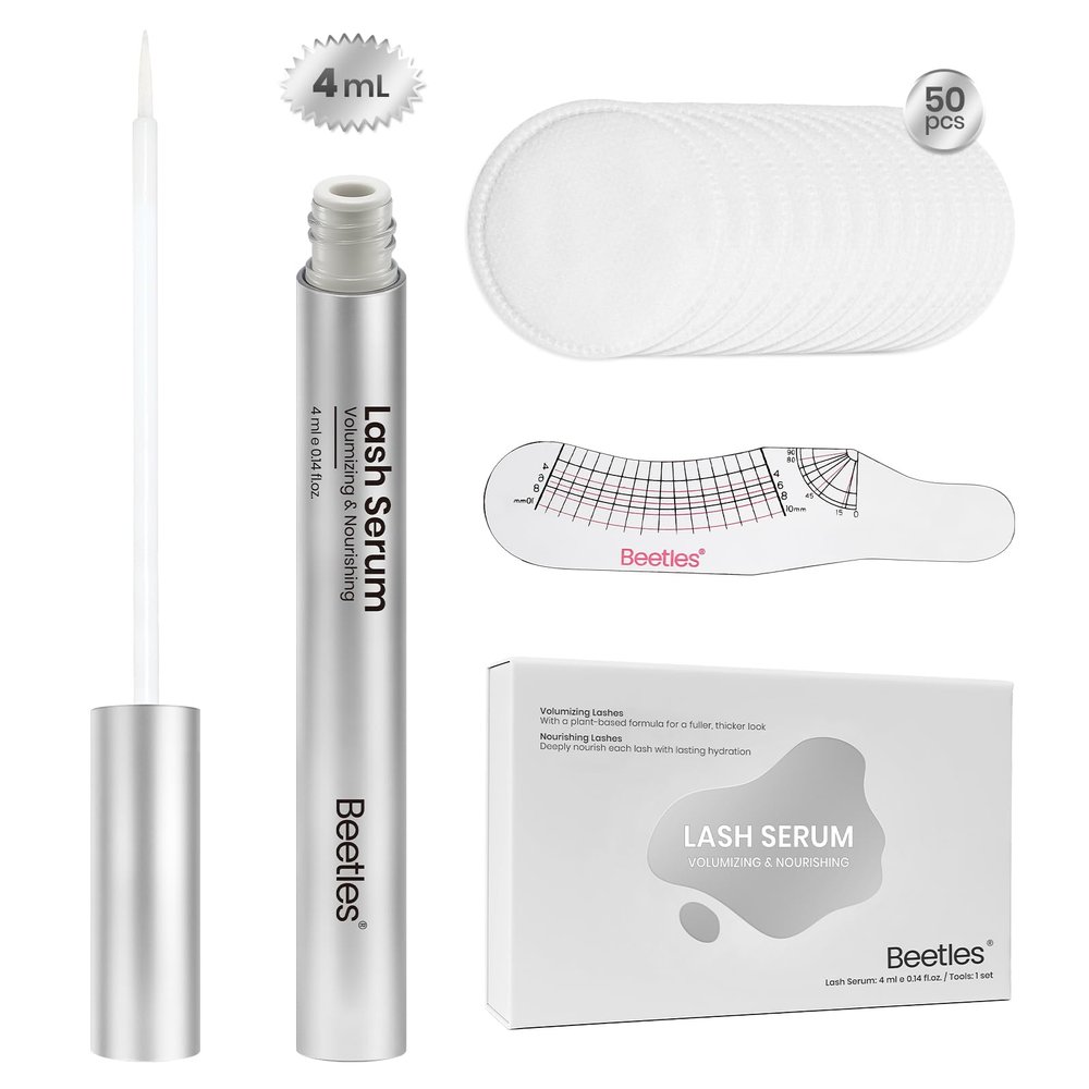 Beetles Eyelash Growth Serum 4ml Eyebrow Growth Serum with Gentle Advanced Formula to Boost Longer Fuller Thicker Looking Lashes Eyelash Enhancing Gift for Women