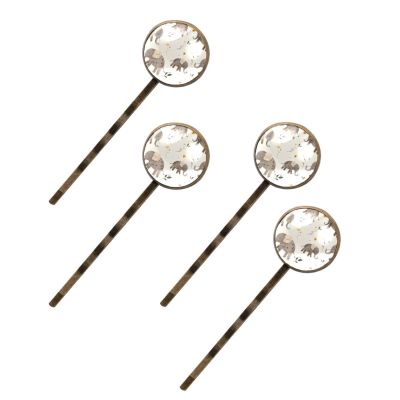 4 Pieces Bobby Pins Hair Clips for Women, Cute Cartoon Elephants Decorative Hairpin Hair Barrettes for Girls, Elegant Brown Hair Accessories